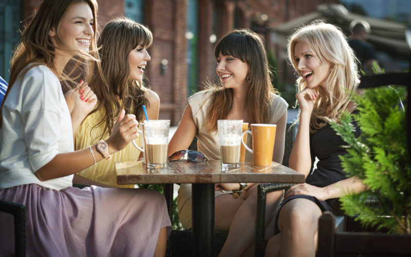 Four girls enjoying the meeting Four girls enjoying the meeting